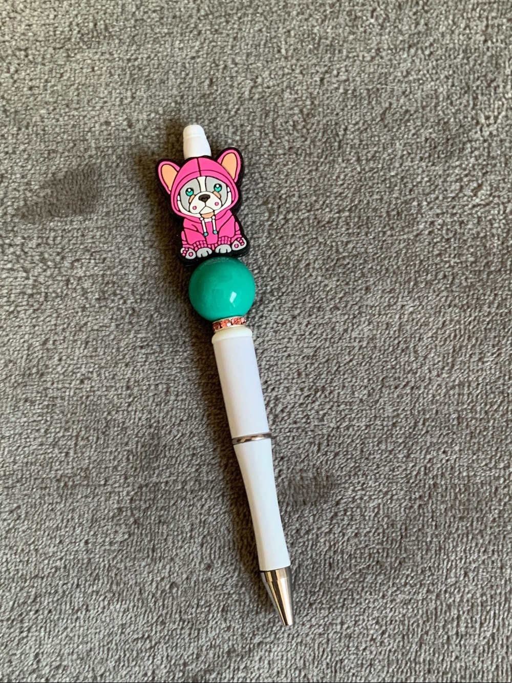 Cute Pink Puppy Topper White Ballpoint